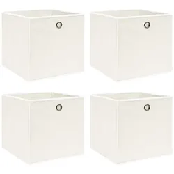 vidaXL Aufbewahrungsboxen 4 Stk. Weiß 32x32x32 cm Stoff