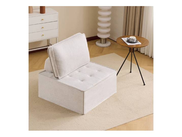 STILVORA Loungesofa mit Rückenlehne,Polstermöbel Sitzsack für Schlaf&Wohnzimmer,Beige, mit Leinenstoff & modularem Design – Für Schlafzimmer & Studentenwohnungen, kompakt & beweglich 1 Teile, mit Relaxfunktion