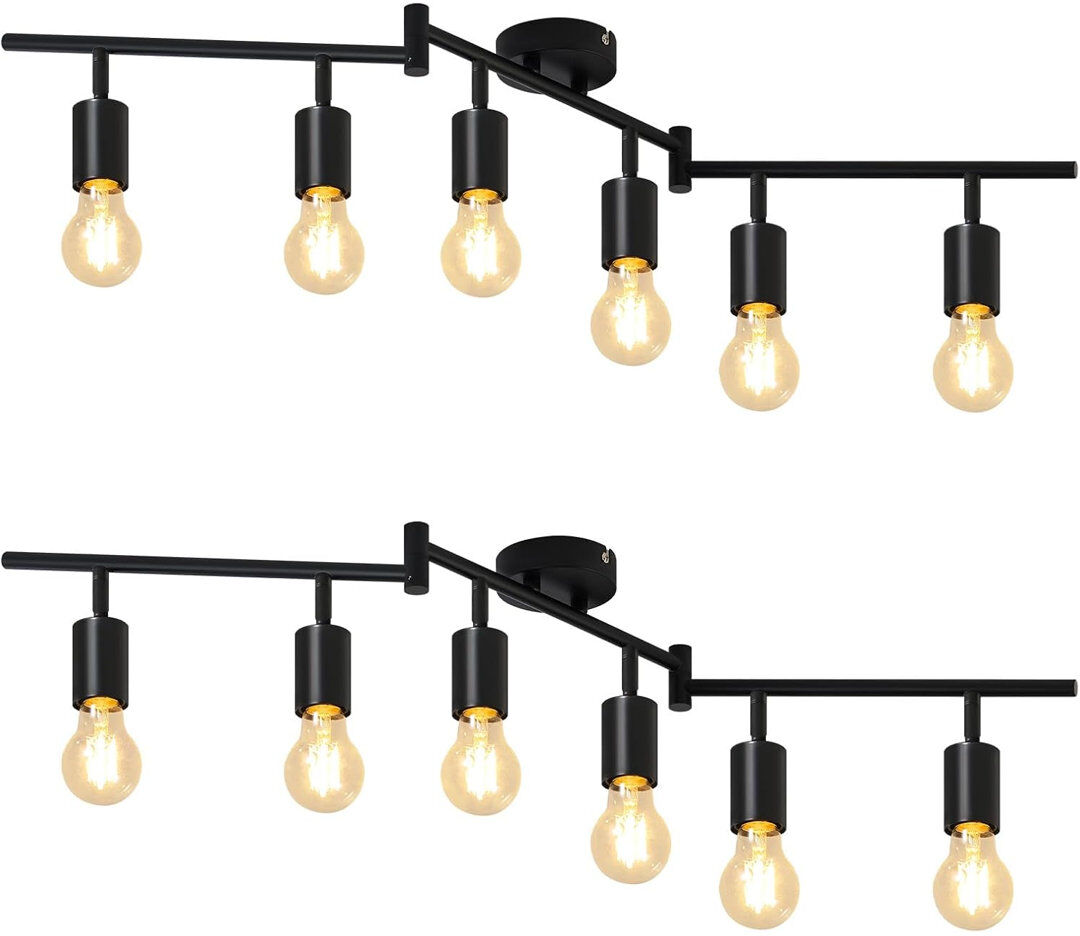 Borough Wharf Atami 1-Light 7cm Flush Mount Matte Black 12cm H X 94.5cm W X 9cm D
