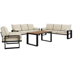 GARTENMÖBEL-SET ELBA: 1x Tisch, 2x Sofa, 1x Sessel - Beige