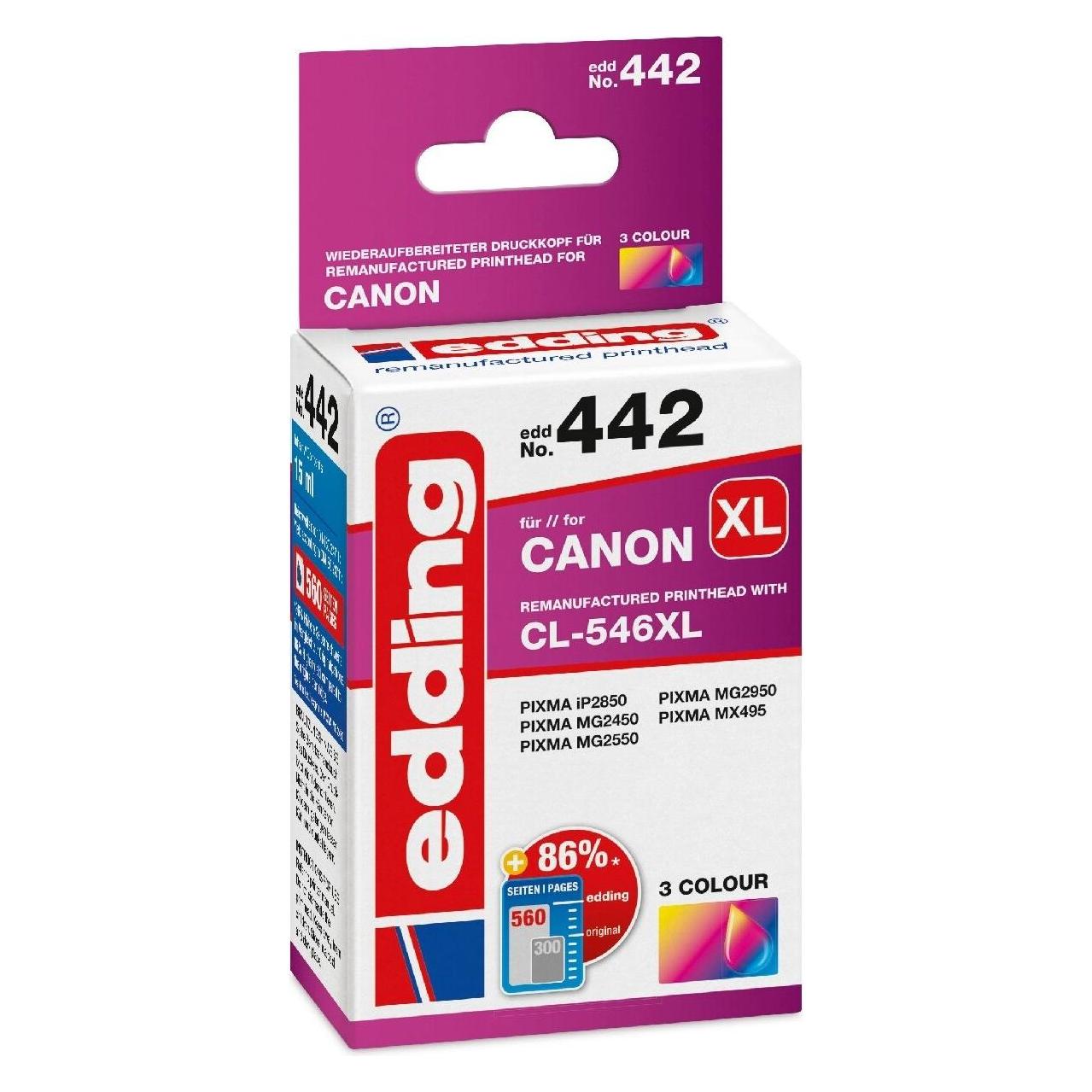 Edding Druckerpatrone EDD-442 ersetzt CL-546XL - 3-Farbig - 15 ml (Color) (18-442)