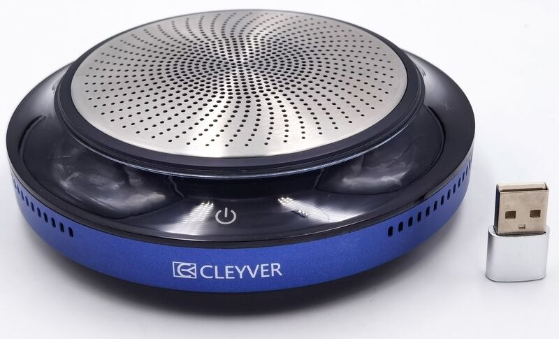 Cleyver - CC90 UC Speakerphone filaire et sans fil avec Dongle USB pour audioconférence nomade