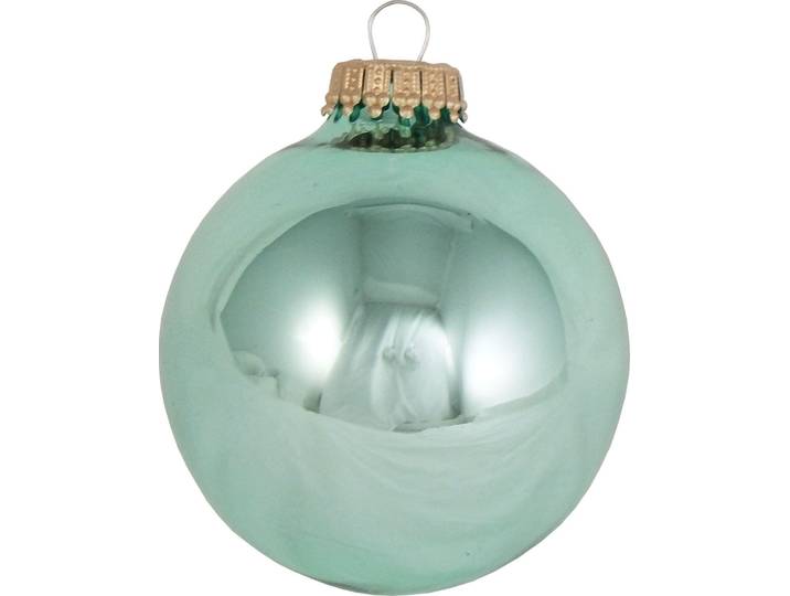 Weihnachtsbaumkugel KREBS GLAS LAUSCHA CBK60007, Weihnachtsdeko, Christbaumschmuck, Christbaumkugeln Glas , grün, Ø:7cm, Glas, Weihnachtsbaumkugeln, Weihnachtsbaumkugel