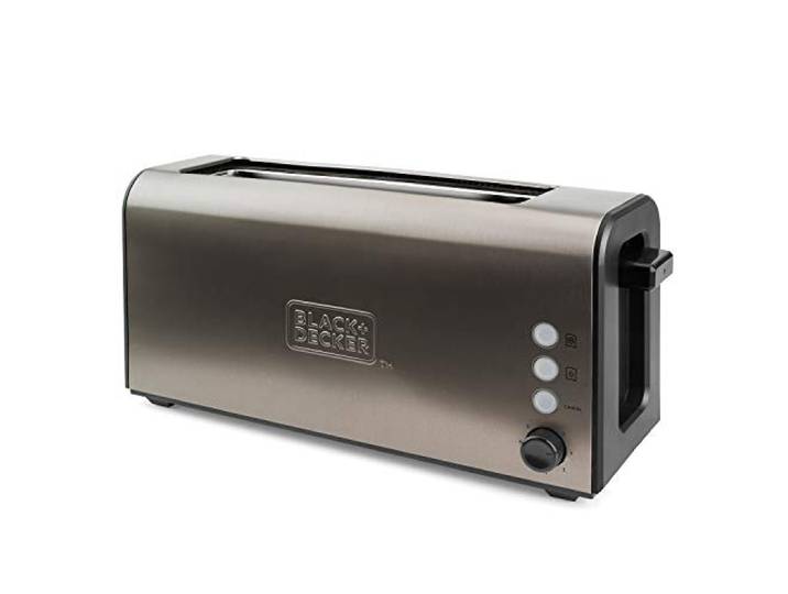 Black+Decker BXTO1000E - Broodrooster 1000 W, 1 lange sleuf, Grijs