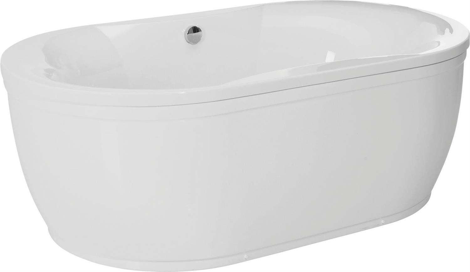 Schröder Badewanne Oval Glorus 190x110x49,5 cm weiß, Schürze u. Ab- u.Überlaufgar.