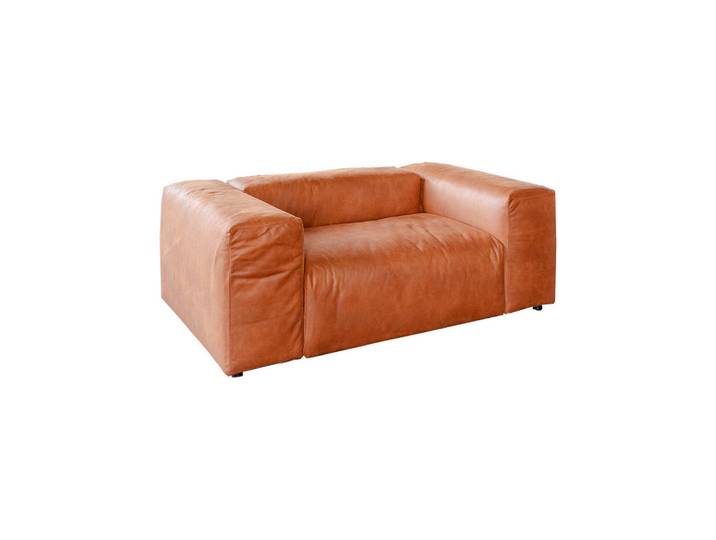 Kawola Sessel MIA Braun Lederfaserstoff, Kunststoff, Füllung: Federn, 192x72x120 cm, Wohnzimmer, Sessel