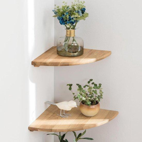 Gieanoo Hoekplank Set Wandrek van Massief Eikenhout