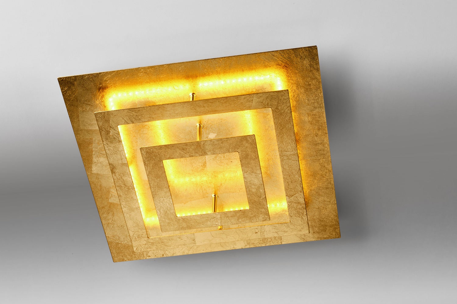 LupiaLicht LED-Deckenleuchte SQUARE 40x40cm Blattgold 2820-1-38 4260489574652