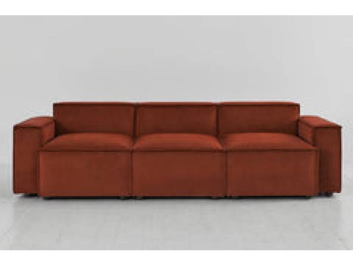 Dreisitzer-Sofa Model 03, Ziegelrot