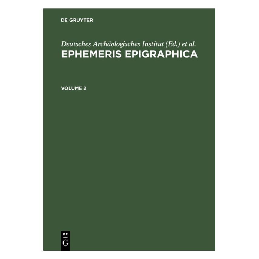 De Gruyter Ephemeris Epigraphica / Ephemeris Epigr (Latein, Hardcover) (67779153)