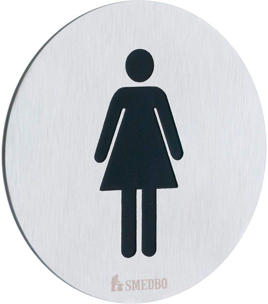Smedbo XTRA WC Schild Damen, Hinweisschilder & Toilettenschilder, FS956, edelstahl gebürstet