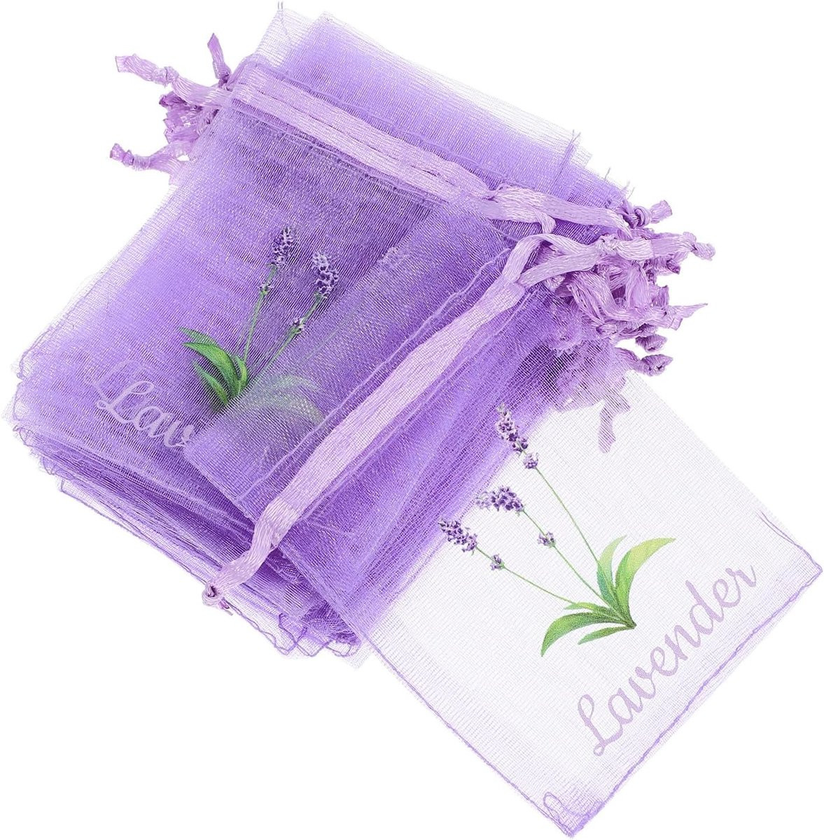 30 stuks Lavendel Geurzakjes - Lege Paarse Aromazakjes van Ademend Mesh Materiaal