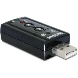 Delock USB Soundadapter (USB, USB 2.0), Soundkarte, Schwarz