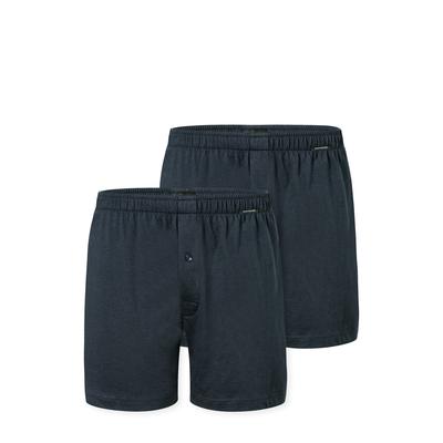 Boxershorts SCHIESSER "Boxershorts Multipacks", Herren, Gr. 4, Single Jersey, blau (804, blau), Single Jersey, Obermaterial: 100% Baumwolle, unifarben, normal, Unterhosen, lockere Passform, mit Eingriff, Gummizug