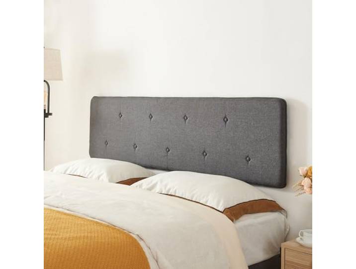 [en.casa] Wandpaneel Tokke Kopfteil gepolstert für Bett 180 cm Polsterpaneel Wandpolster mit Textilbezug Kopfende Bettkopfteil 180 x 48 cm Grau