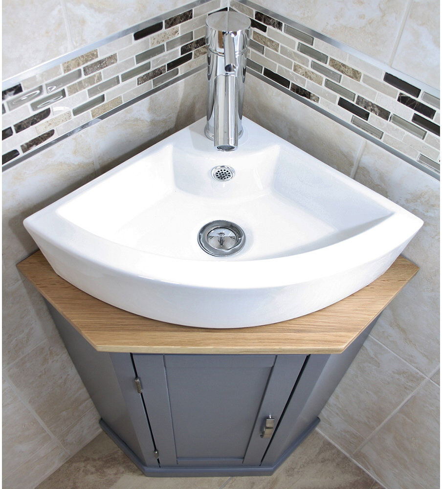 Belfry Bathroom Cousin 390mm Single Bathroom Vanity with Vessel Ceramic Basin Grey 390mm W