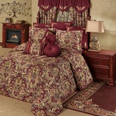 Touch of Class Tosca Grande Bedspread Burgundy, California King, Burgundy