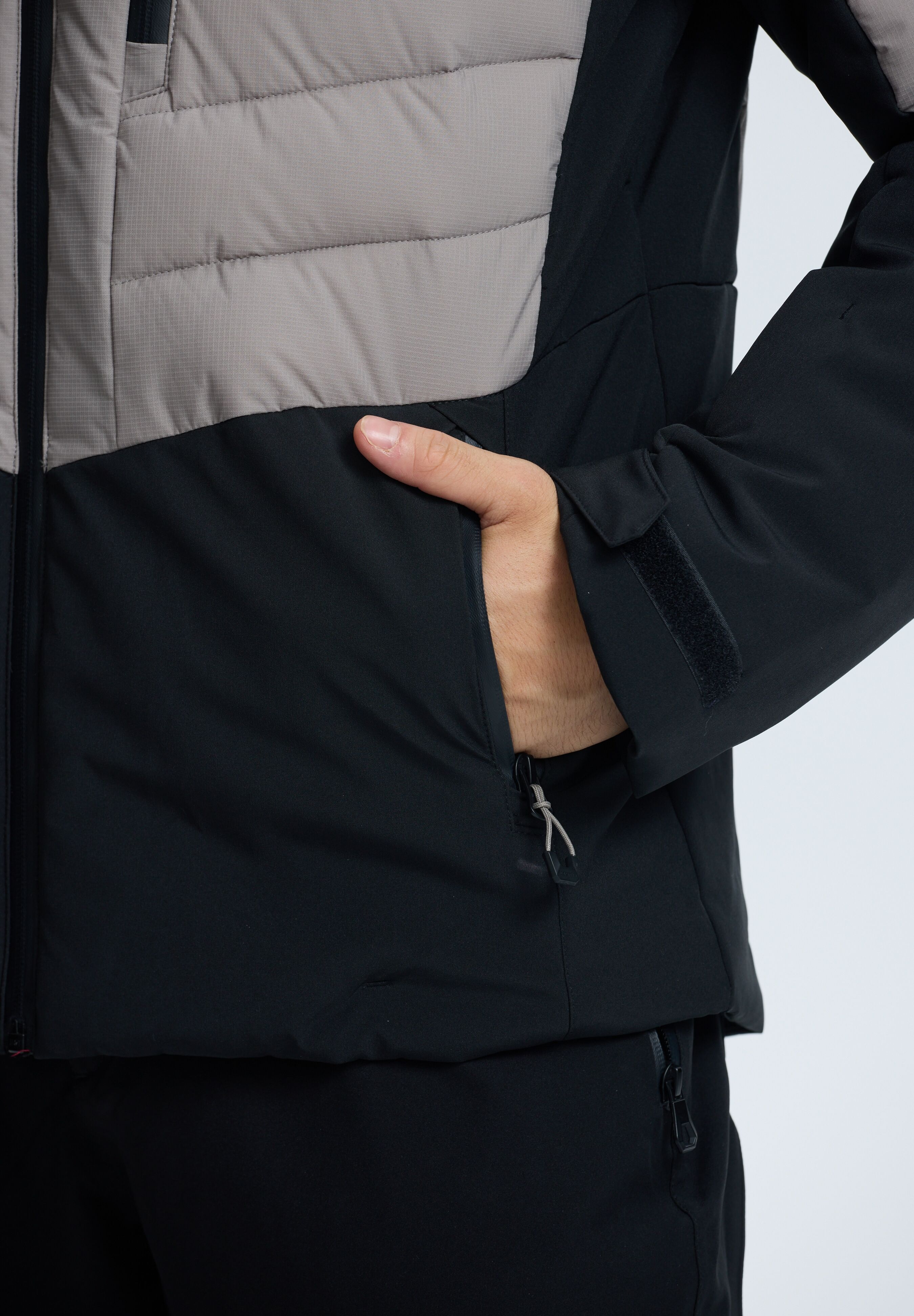 Skijacke ICEPEAK "ICEPEAK FOLSOM", Herren, Gr. 56, grau, Obermaterial: 100% Polyester. Futter: 100% Polyester. Wattierung: 100% Polyester, Jacken Skijacke, mit wasserdichtem Obermaterial, winddicht, atmungsaktiv