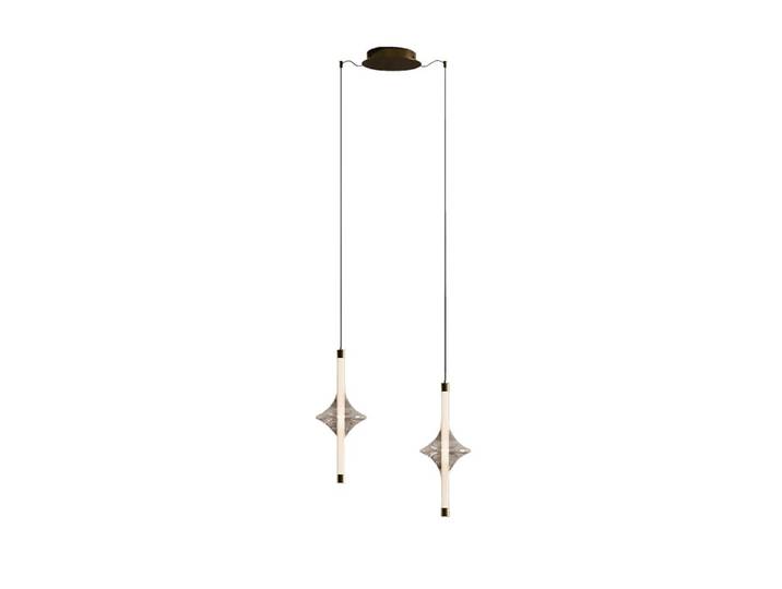 BONTEMPI lampe à suspension RAIN (Composition deux ments, dimmable - Verre borosilicate et laiton)