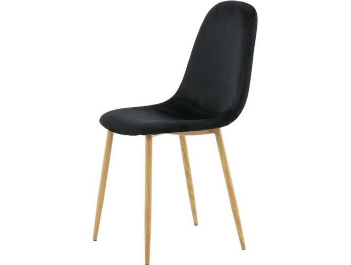 FURNLUX Dining Room Chair Polar Black Und Oak 44cm / Hauptfarbe: Schwarz / Abmessungen: 44 x 53 x 88 cm