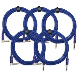 Pronomic Trendline INST-3B Instrumentenkabel 3m blau 5x Set