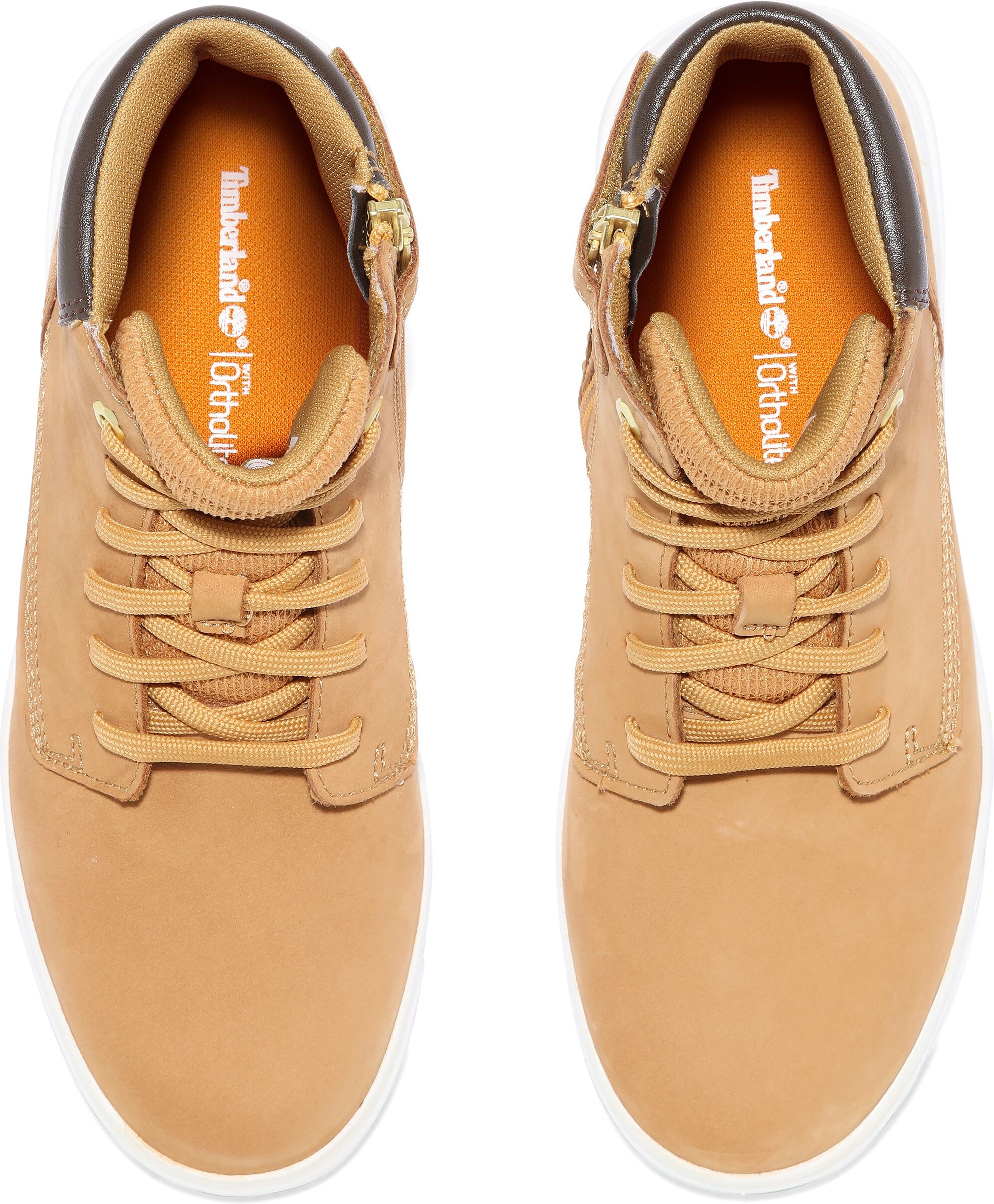 Schnürboots TIMBERLAND "Seneca Bay 6In Side Zip", Jungen, Gr. 36, gelb (wheat), Leder, Schuhe Schnürboots, Winterstiefel, Schnürstiefel, Winterschuhe wheat 36