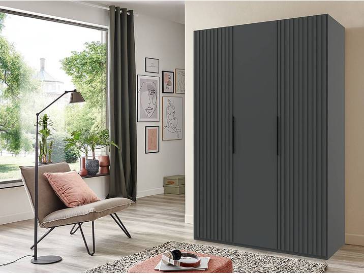 Drehtürenschrank Andorra 150cm Grau/Graphit