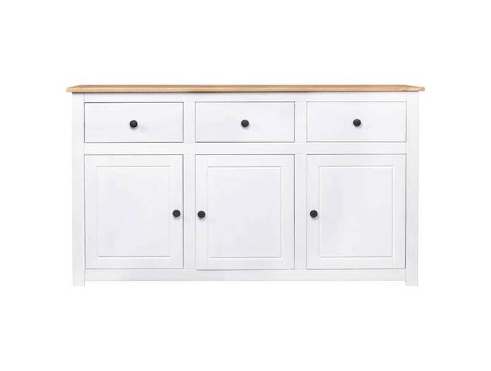 Commode Vaisselier - Cadre durable - Buffet Blanc 135x40x80 cm Pin solide Gamme Panama - moderne_93138