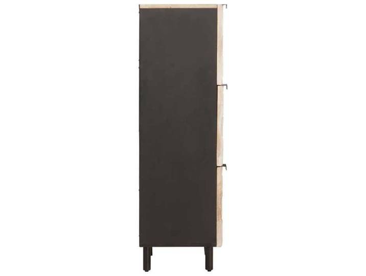 CHIC Haut Armoire Finition Lavage Blanc 40 x 33 x 110 cm avec 3 portes pour Salon &ucg24h