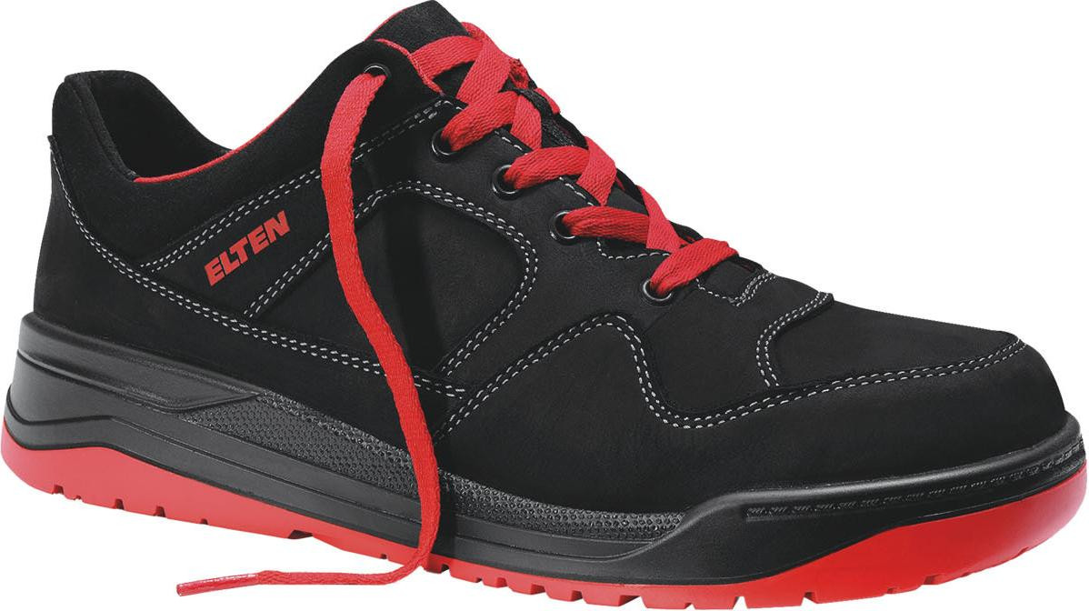 Elten Maverick lage veiligheidsschoen, zwart-rood, ESD, S3S