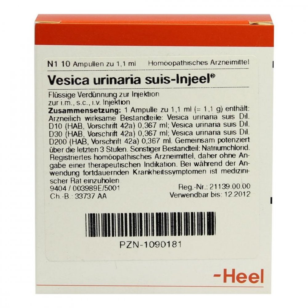Biologische Heilmittel Heel GmbH Vesica urinaria suis-Injeel Ampullen 01090181