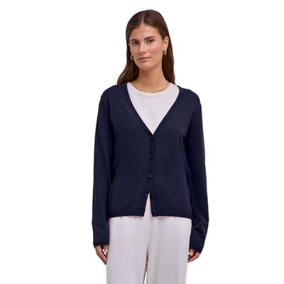 Cardigan FALKE "Cotton Knit", Damen, Gr. XS, night sky (6437), Strickjacken