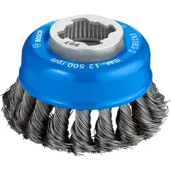 Bosch PRO Topfbürste X-LOCK Heavy for Metal, 75 mm, gezopfter Stahldraht - 2608620726