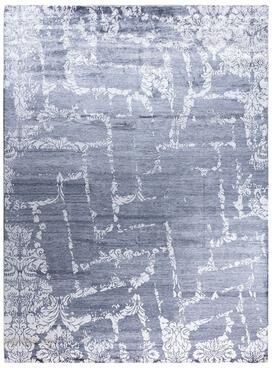 Overton "Modern One-of-a-Kind Hand-Knotted Area Rug, Blue - 9' 2"" x 12' 1"""
