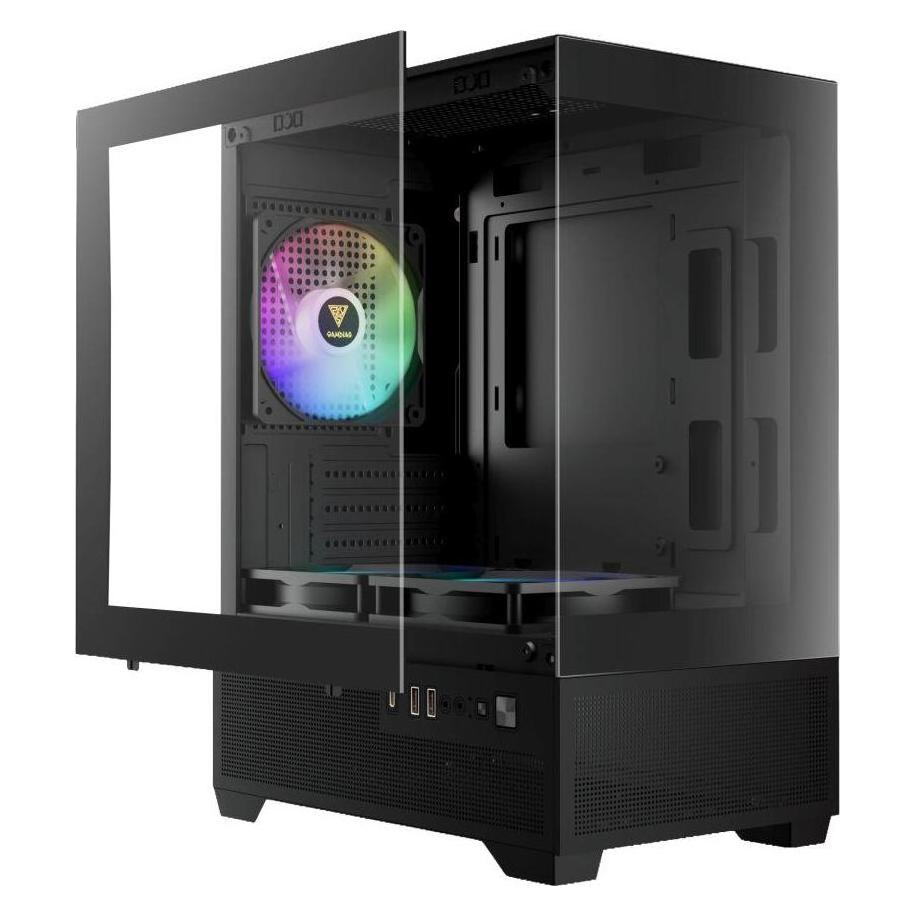 Gamdias Boitier Mini Tour Micro ATX Aura GC9M Elite RGB avec panneaux vitrés (Noir) (mATX, Mini-ITX) (16334-02F13-10000-G)