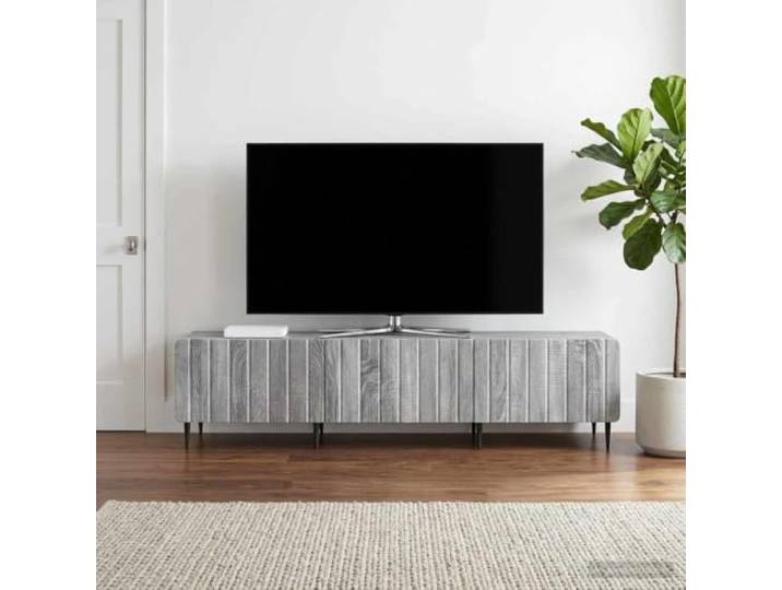 TV-Schrank Graues Sonoma 147 x 34,5 x 32 cm Holzwerkstoff Sideboard Rollenschubladen, stabiler Holzwerkstoff, modernes Design, vielseitig nutzbar, einfache Reinigung
