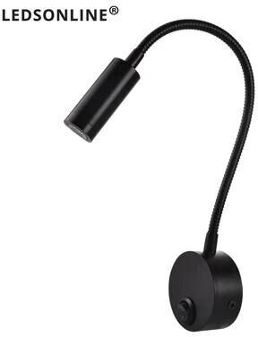 Inspired Finds Flexible 3W LED Gooseneck Wall Reading Light Clamp Bedside Lamp With Switch black natural White 4000k