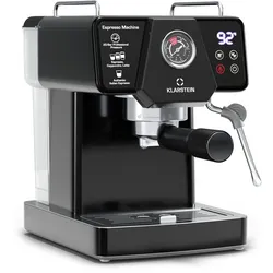 Libeica Espressomaschine   1350 W   19 bar   Touch    Edelstahl   Temperatur- und Druckanzeige Schwarz