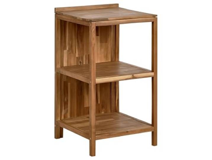 Outdoor-Kücheninsel Akazienholz braun schmal 50x50x90 cm mit Regalen Venosa