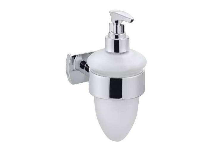 Diaqua - Glasseifenspender Biasca verchromt, One Size, Weiss