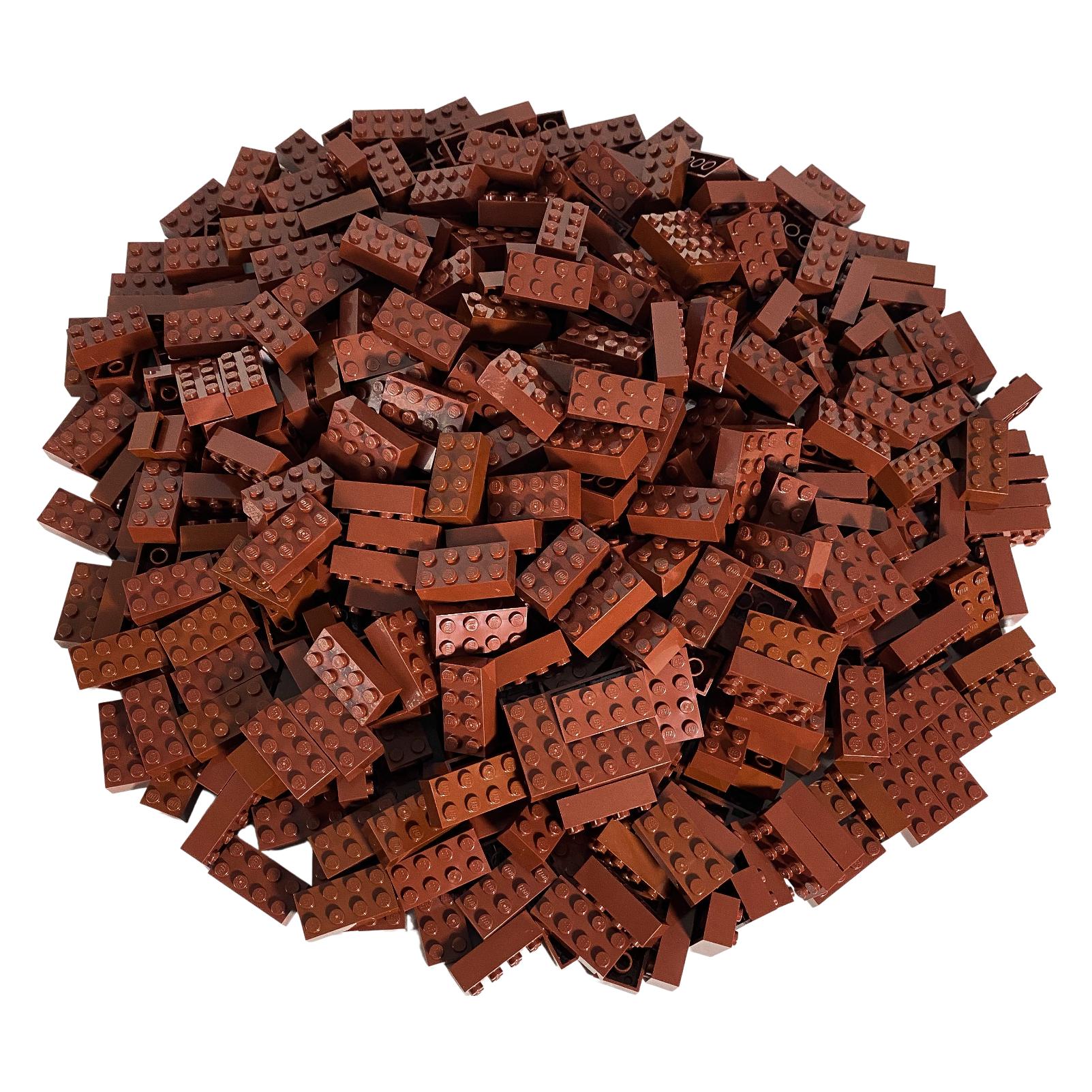LEGO 50x Basic Steine 2x4 - Classic 3001 - Rotbraun (3001, LEGO Zubehör) (3001)