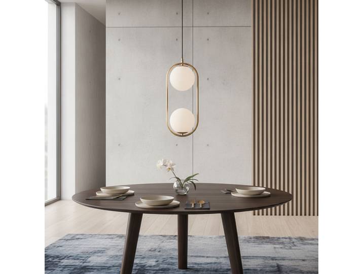 Design hanglamp Obitar dubbel ovaal goud Lyora - 110663