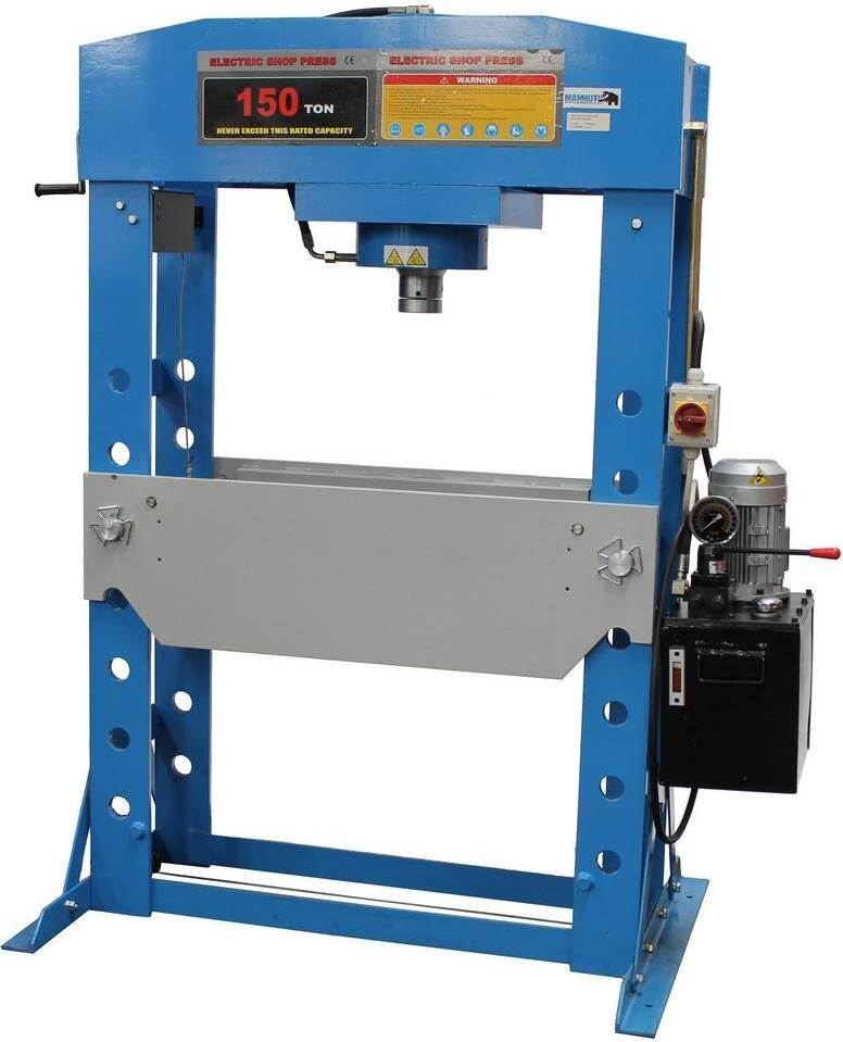 MAMMUTH Elektrische Werkstattpresse mit Handwinde 150 Tonnen Presse