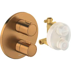 Duravit Thermostatarmaturen Thermostat Unterputzmodell Set, runde Rosette, 2 Verbraucher, 24 l/min, TH4200008004, Farbe: Bronze gebürstet