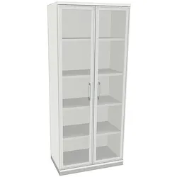 fm Büromöbel Aktenschrank »Oldenburg« 5 OH klare Acrylglastüren weiß, 80x186.9x44.2 cm