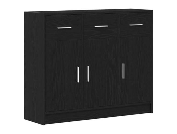 Sideboard Schwarze Eiche 91x28x75 cm Holzwerkstoff Schwarze Eiche, Holzwerkstoff, zeitloser Look, stabile Tischplatte, Tür, pflegeleicht, Wandbefestigung
