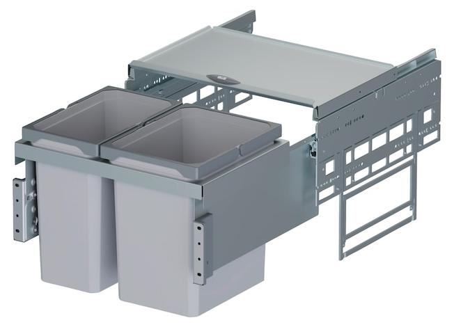 Vauth-Sagel VS ENVI Space Mülltrennsystem 1 x 15,5 + 1 x 12 Liter 500 mm Lavagra