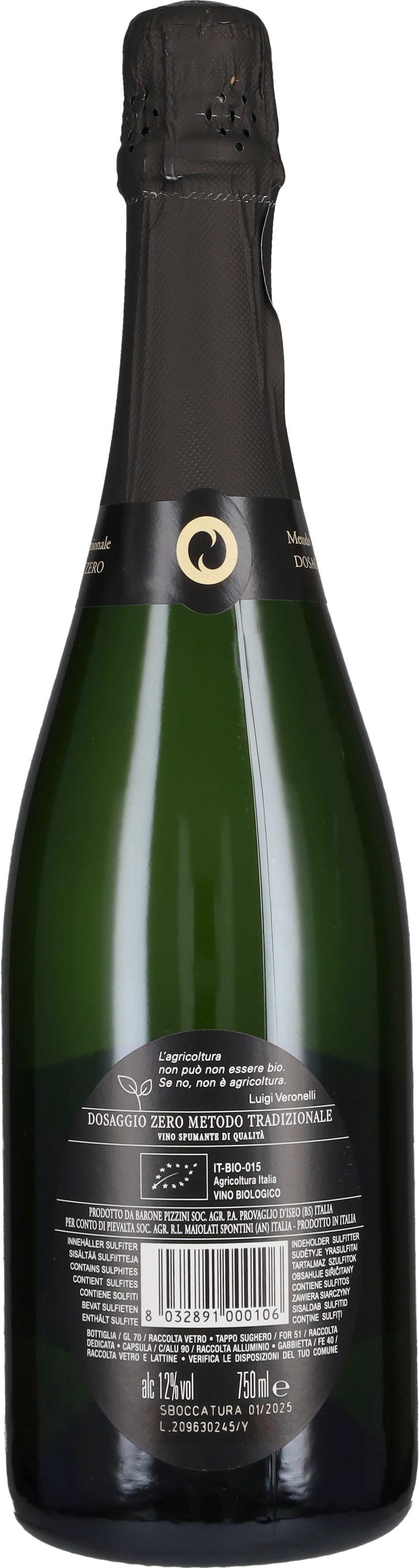 Spumante Metodo Classico Dosaggio Zero 'Perlugo' Pievalta