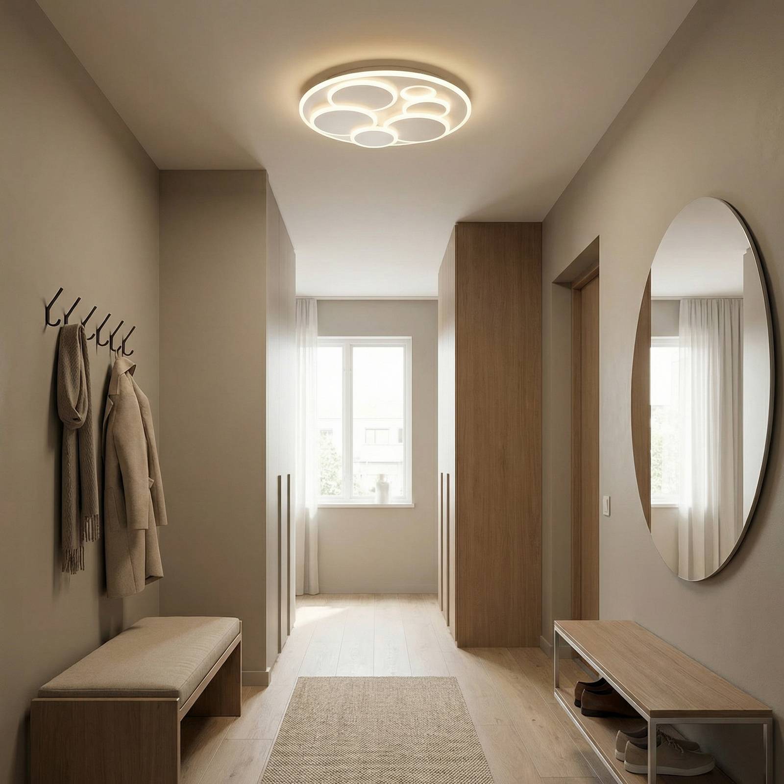 FISCHER & HONSEL LED Ceiling Light Dots, dimmable, White / opal, Living / Dining Room, metal, Modern, Ceiling Light