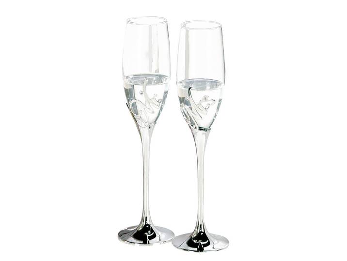 Flûtes à champagne Mr. & Mrs. 7 x 27 x 7cm Transparent
